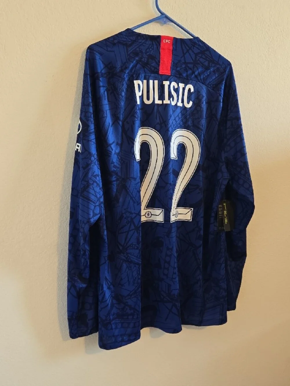 Nike Chelsea FC Christian Pulisic #22 19/20 Home Long Sleeve Jersey - Blue - XXL